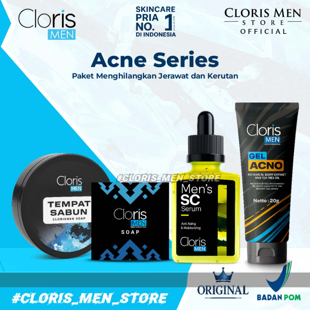 Clorismen Acne Series Original | Skincare Pria Anti Jerawat Ampuh Untuk Bekas & Kulit Berminyak