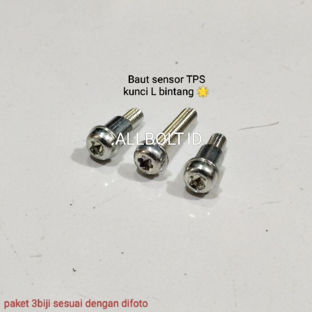 (paket 3 biji) baut sensor TPS / throttle body honda beat kunci L bintang