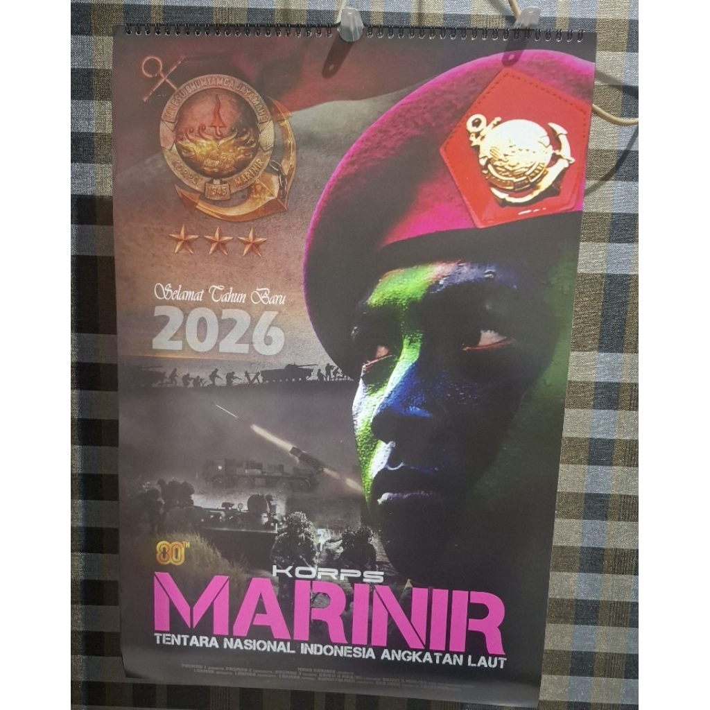 Kalender Korps Marinir TNI AL 2026, Selongsong Peluru (Bisa custom Stiker/gambar)