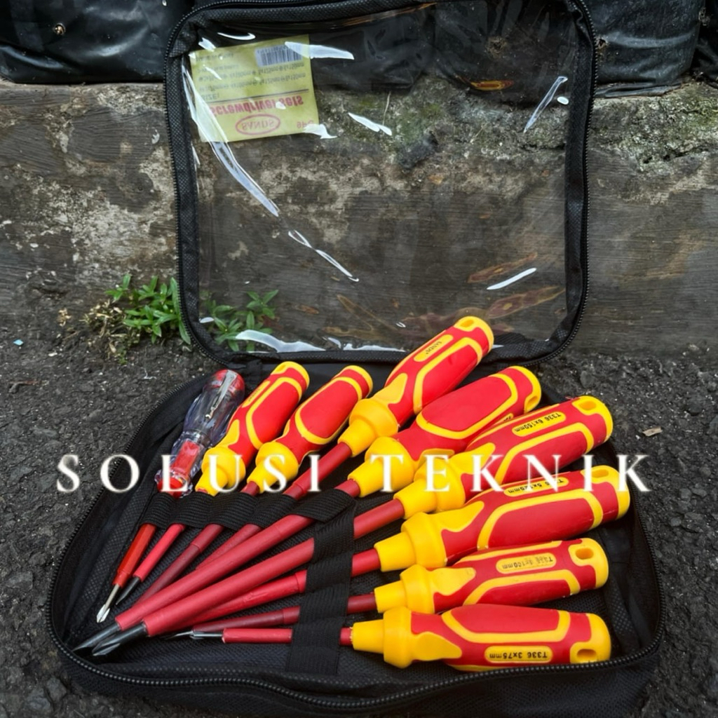 Obeng Listrik Set 9 Pcs Obeng Listrik Sands Screwdiver 1000 Volt