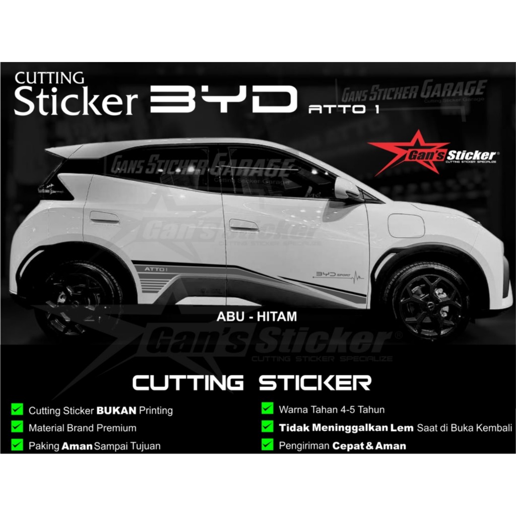 Neww Design Sticker Premium Mobil Listrik BYD Atto 1 Aksesoris Eksterior Mobil Listrik BYD Atto 1