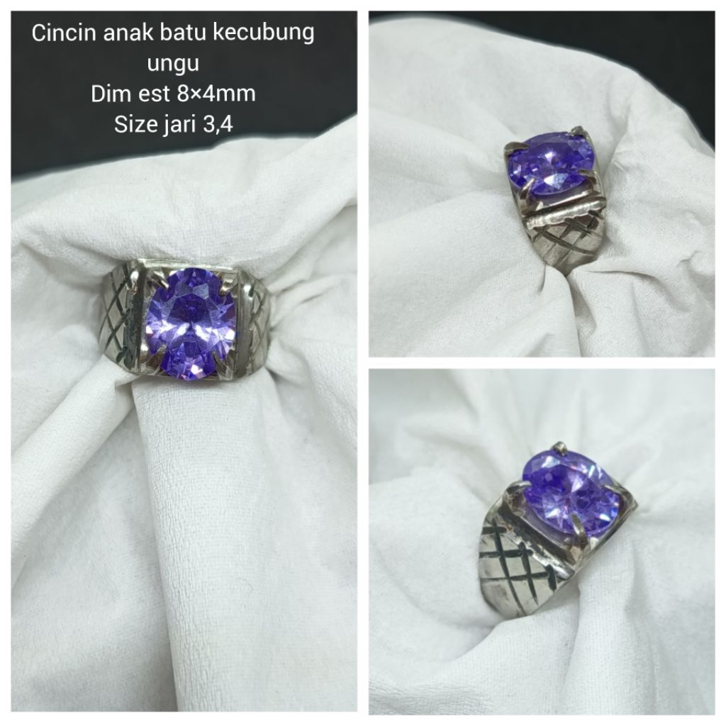 CINCIN ANAK BATU KECUBUNG UNGU CUTTING