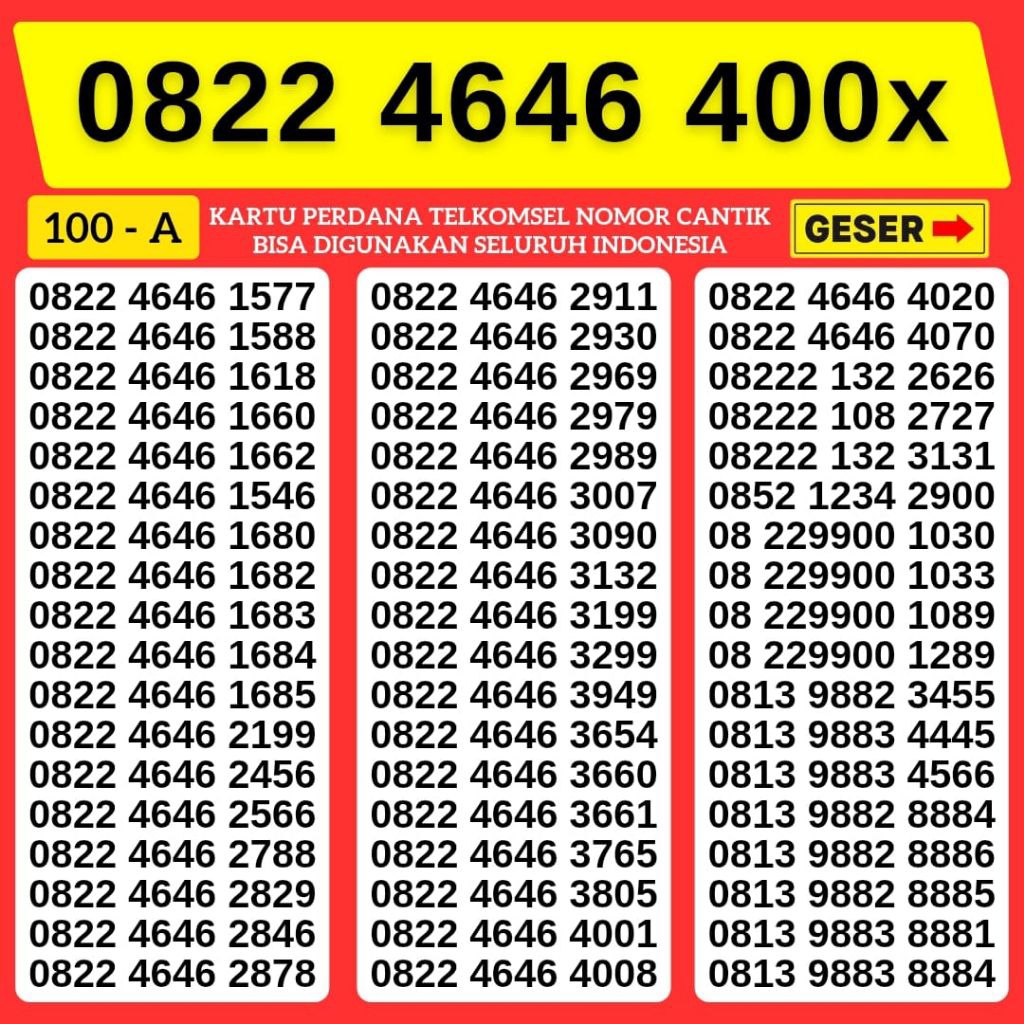 NEW  NOMOR CANTIK MURAH MERIAH BERKUALITAS NOMOR SIMPATI CANTIK TELKOMSEL KARTU PERDANA SIMPATI 4G 5