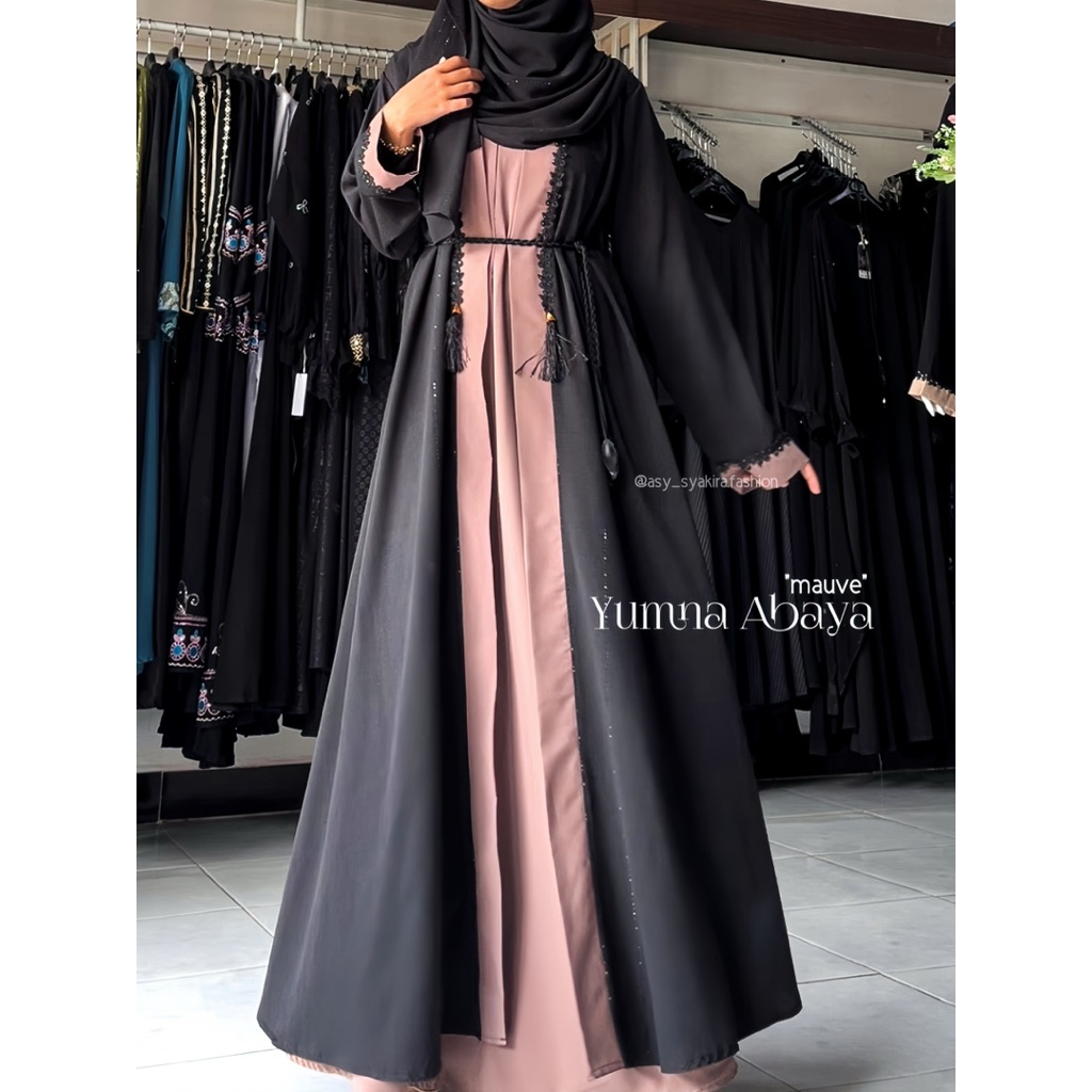 YUMNA ABAYA - ABAYA OUTER HITAM BY ASY SYAKIRA FASHION