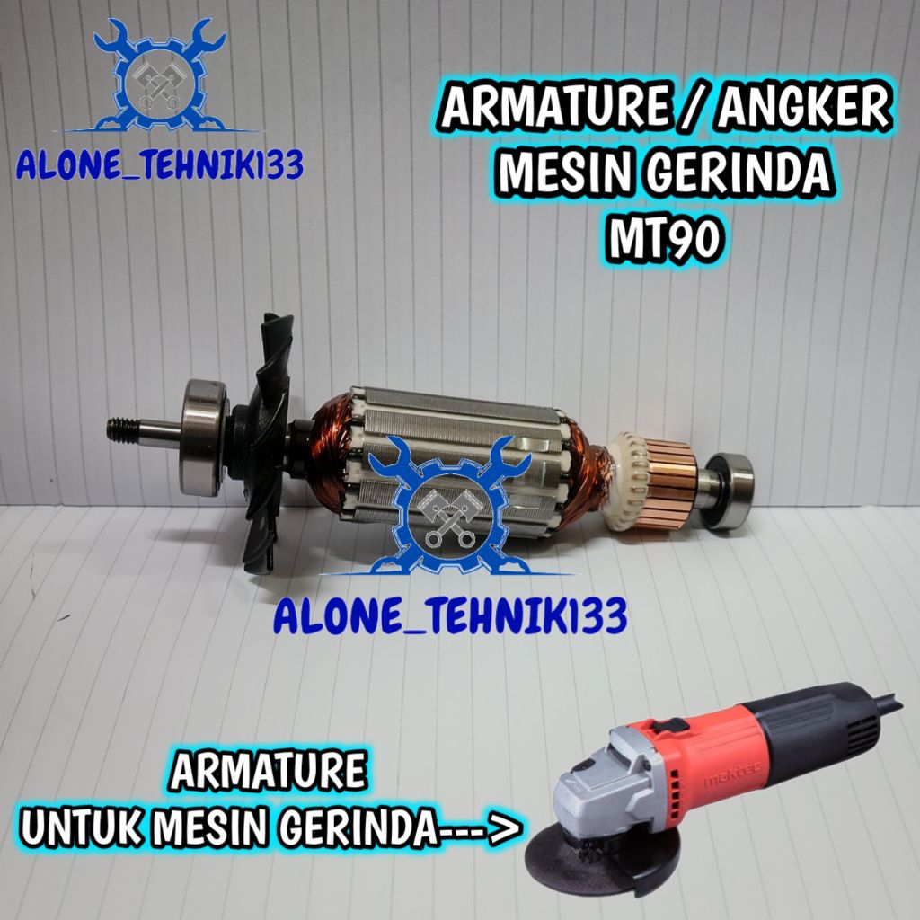 ARMATURE MAKTEC MT90 ARMATURE MESIN GERINDA MAKTEC MT90 MT91 ROTOR DINAMO MESIN GERINDA MAKTEC MT90 