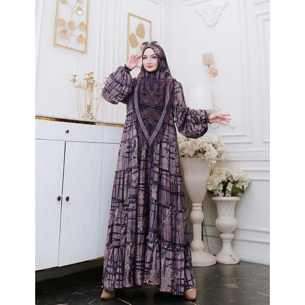 Gamis Syari Terbaru Unaisyah Series Premium Set By Yodizen / Gamis Syari Kekinian / Gamis Syari Mewa