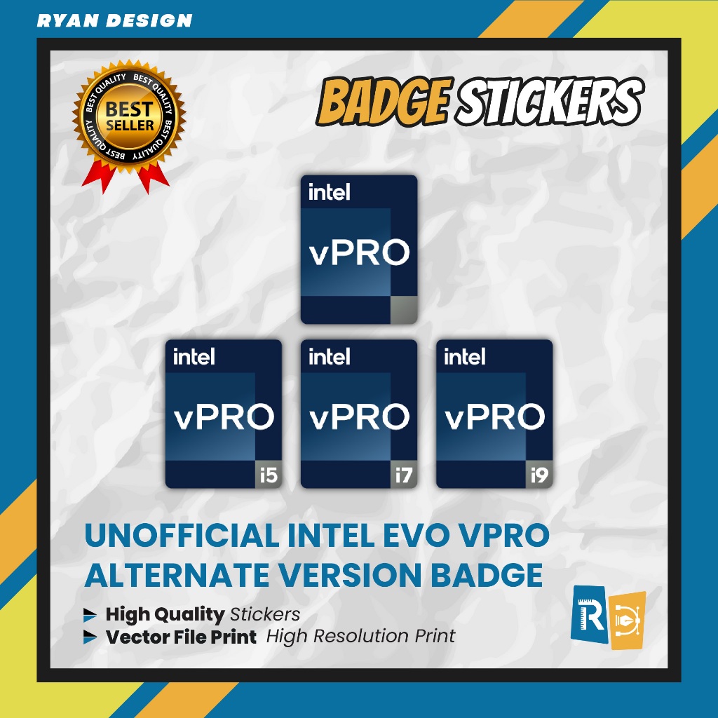 Sticker Logo Intel Evo i3 Evo i5 Evo i7 Evo i9 vPro Alternate Sticker Badge Laptop (Unofficial)