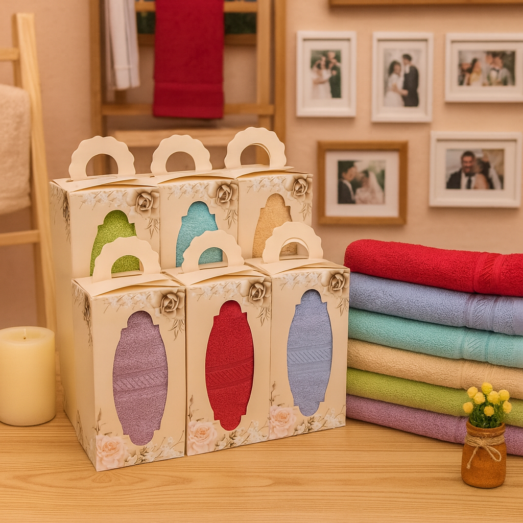 Souvenir Handuk 50x100 + Bordir Nama / Gift Box / Souvenir Pernikahan / Hampers Bayi Kado Lahiran Ba