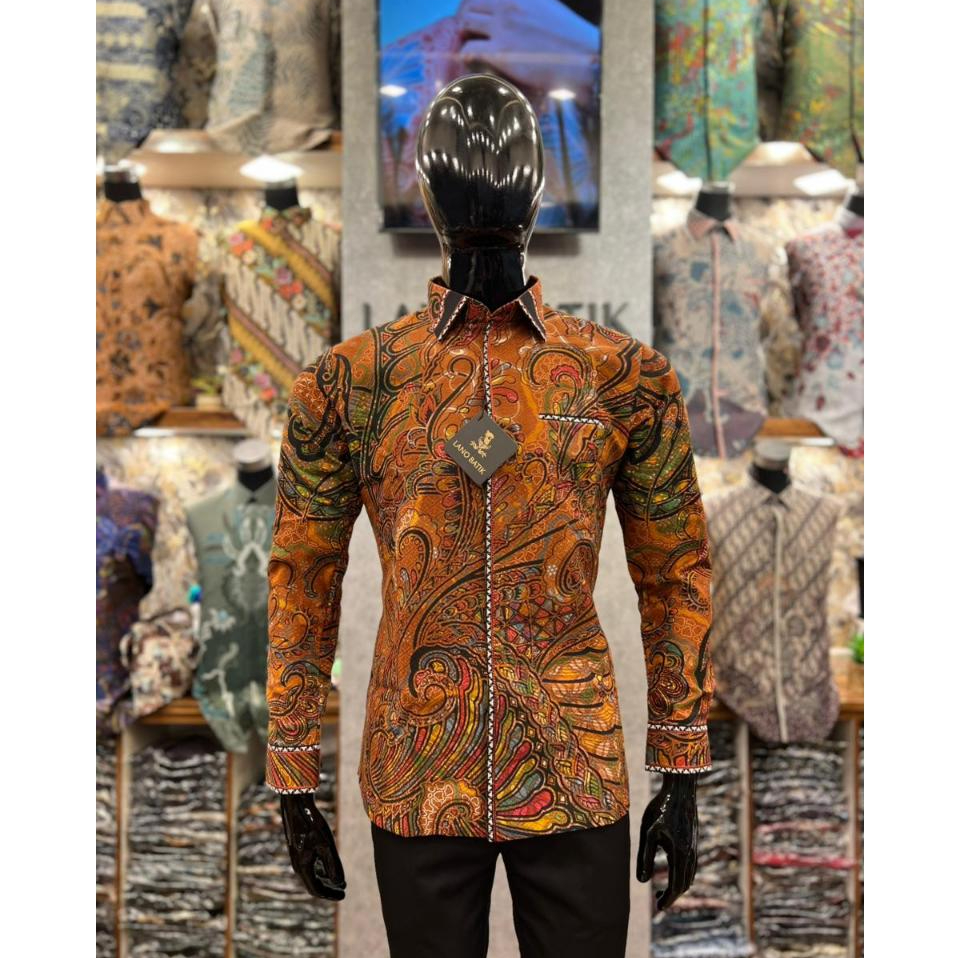 Lano Batik Semi Jas - Kemeja Batik Smock Semi Jas - Mural - Batik Dobby - Baju Batik Pria - Kemeja B