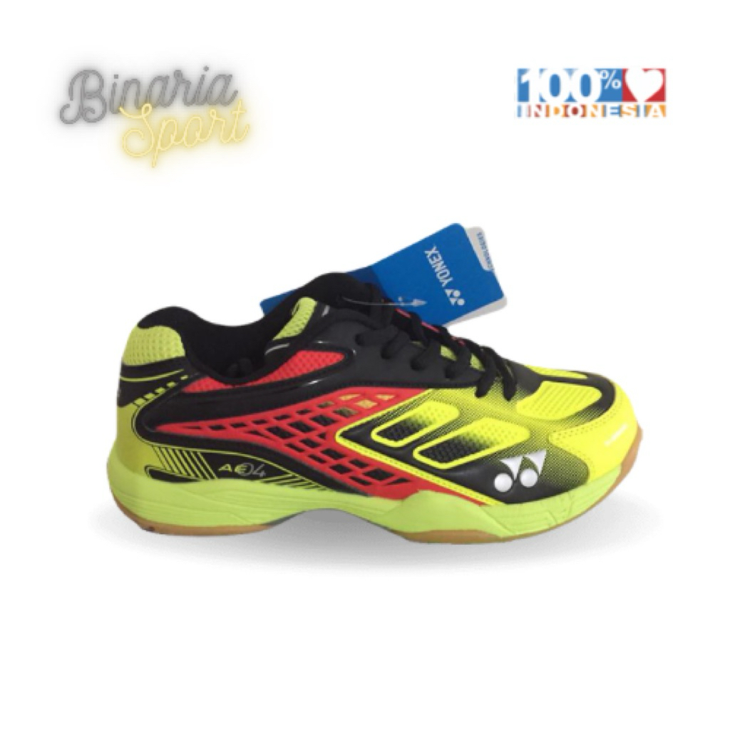 Sepatu Sneakers Batminton Yonex All England 04 Kuning Neon Merah Original | Sepatu Olahraga Pria