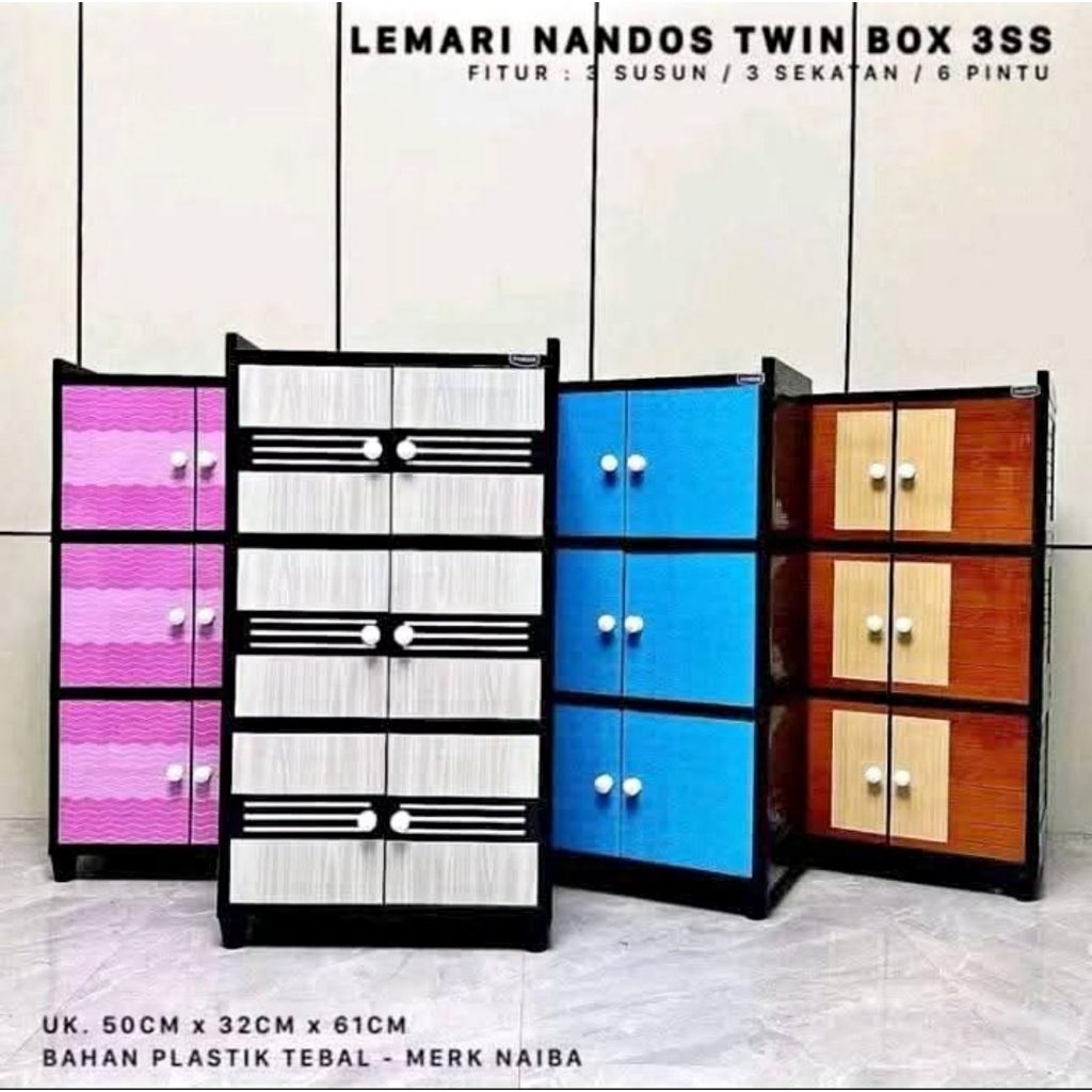 LEMARI NAIBA TWIN BOX susun-3 susun-4