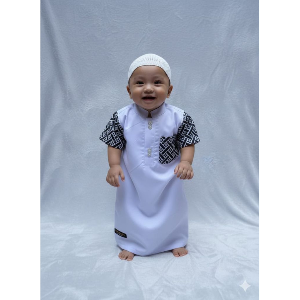 JUBAH GAMIS BAYI laki-laki//jubah aqiqah bayi//jubah Koko gamis anak laki-laki usia 0 bulan-6th