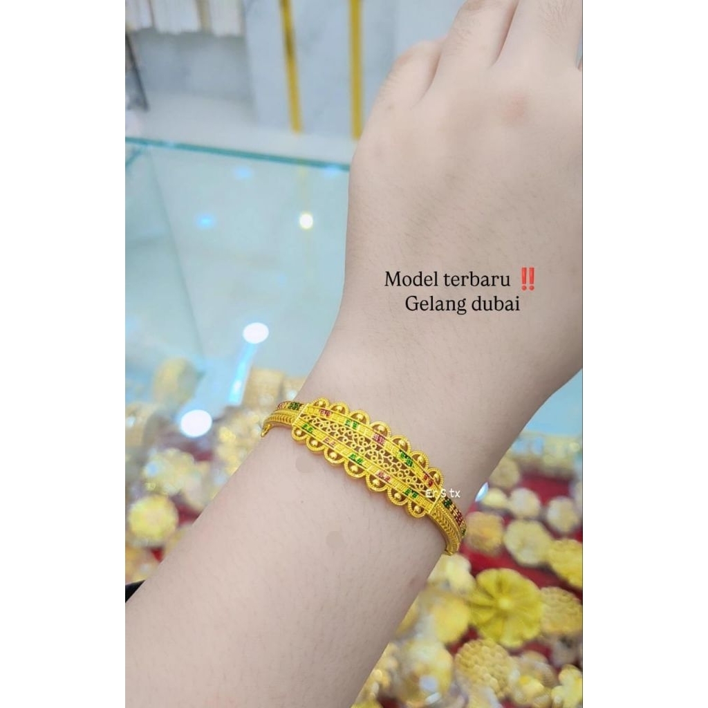 (SS.acc) Gelang kaku ala dubai mirip emas asli
