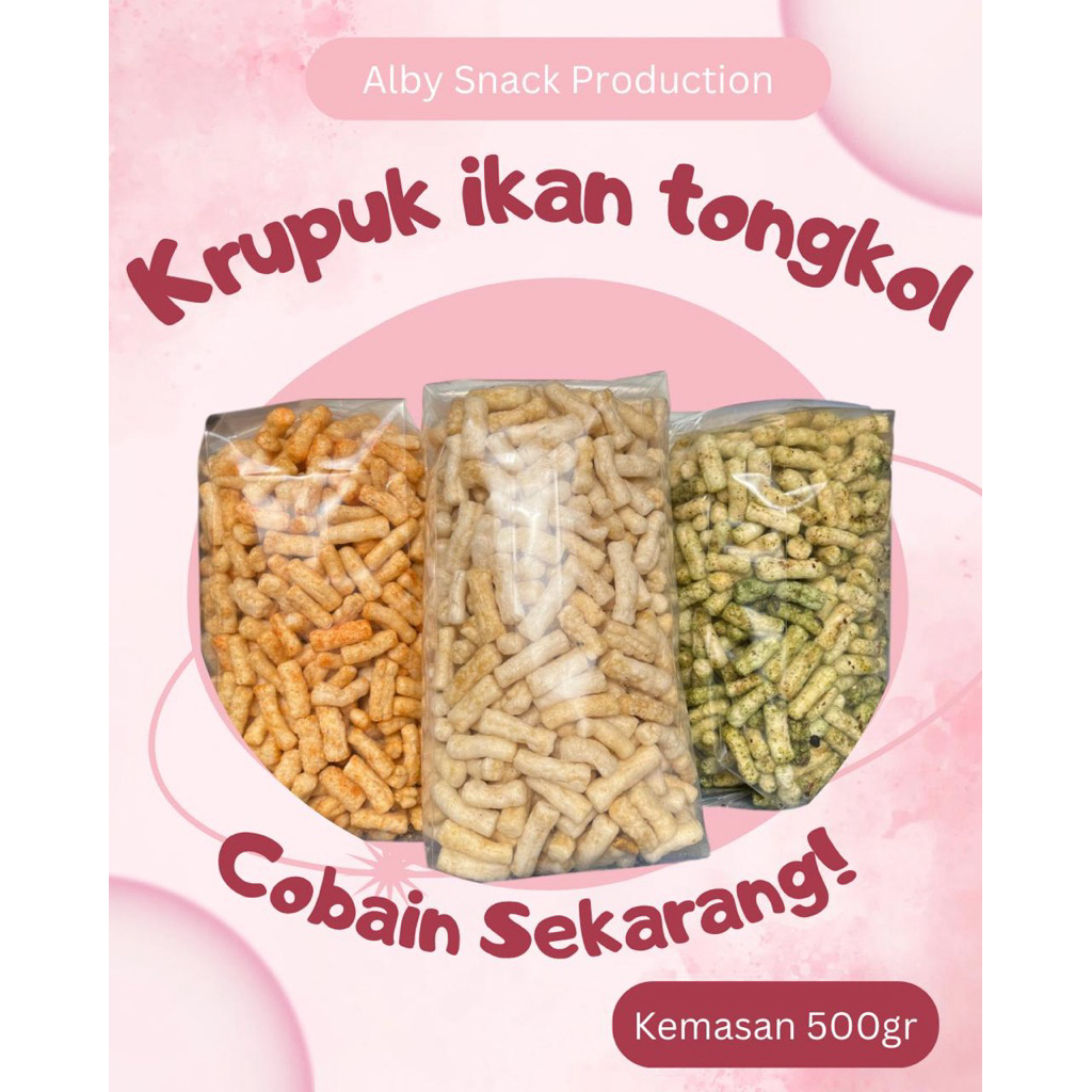Krupuk ikan tongkol aneka rasa kemasan 500gr