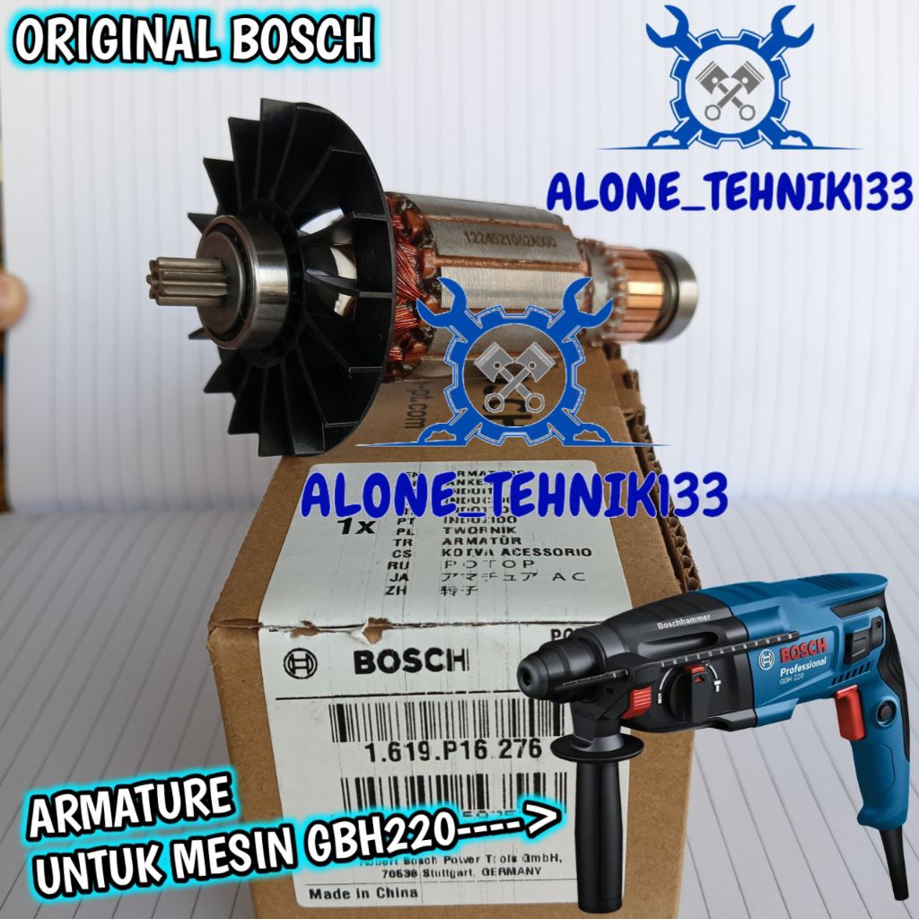 ARMATURE BOSCH GBH220 ANGKER MESIN ROTARY HAMMER BOSCH GBH 220 SDS PLUS ROTOR DINAMO MESIN ROTARY HA