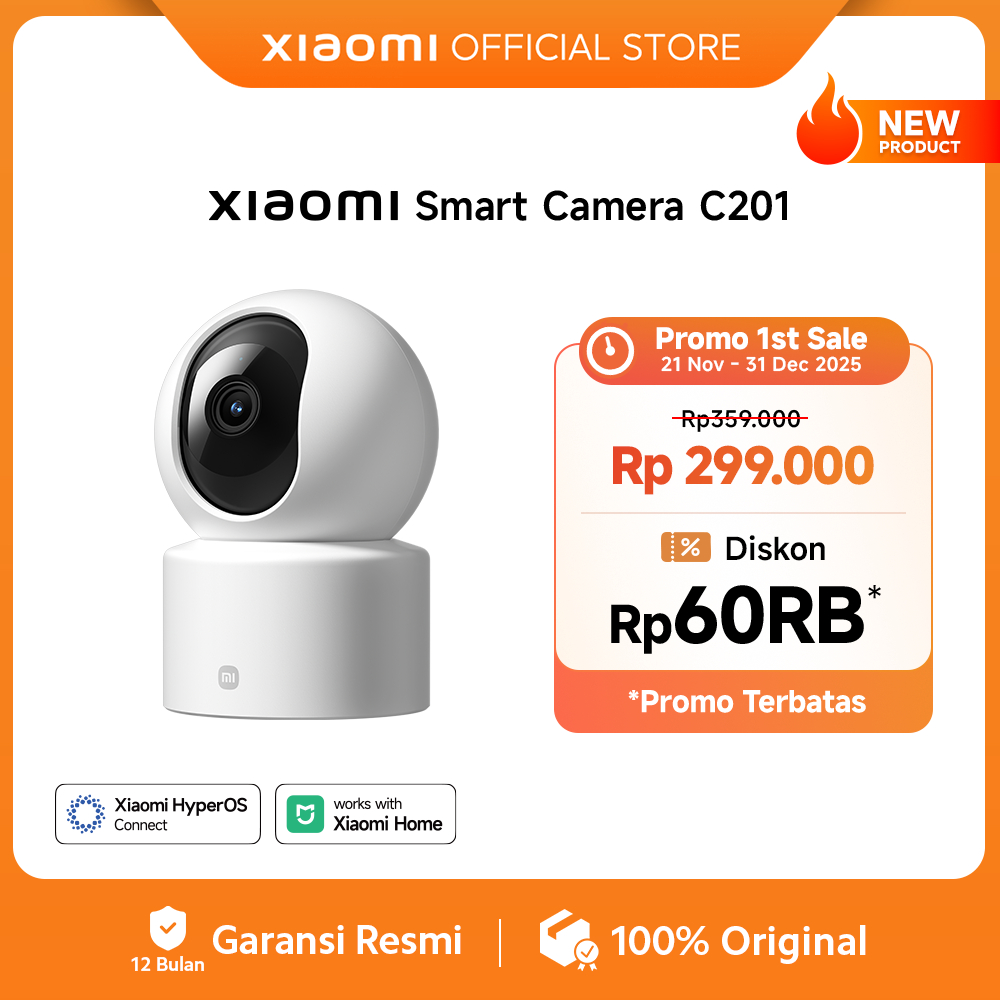 Xiaomi Smart Camera C201 / C200 | 1080p Full HD  Kamera 2MP | Full-Color Night Vision dengan Smart A