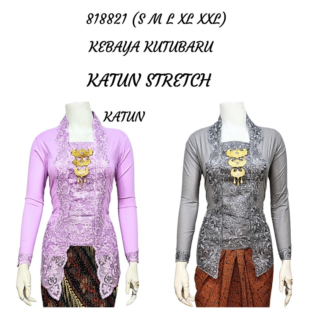Indah Collection KEBAYA KUTUBARU LENGAN PANJANG BORDIR SENADA KATUN JEPANG/ KATUN TIDAK MELAR KEBAYA