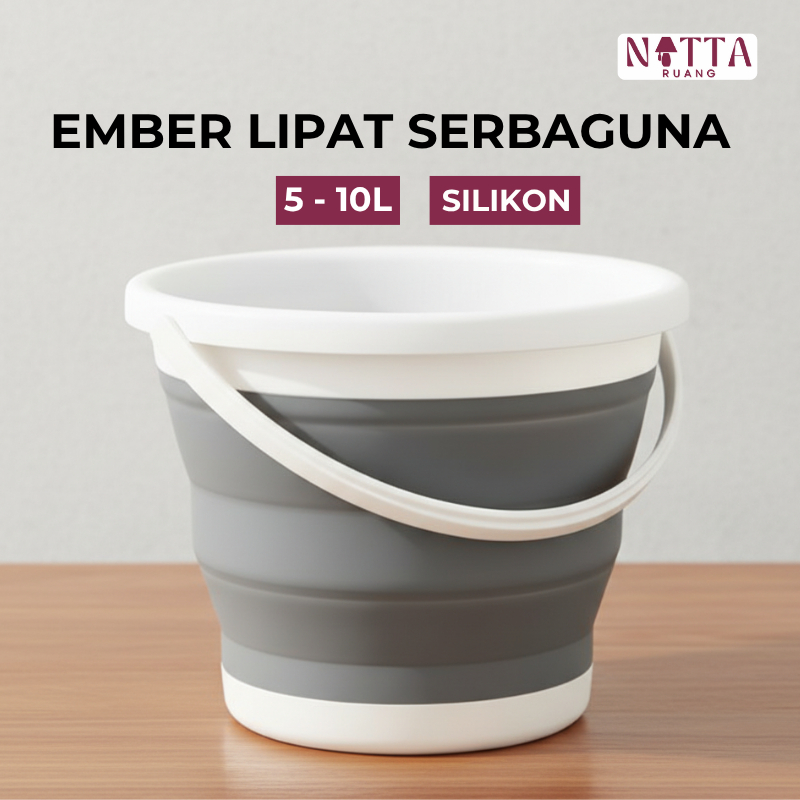 Ember Lipat Portable 10 Liter Silikon Baskom Lipat Serbaguna Ember Lipat Mancing Travel