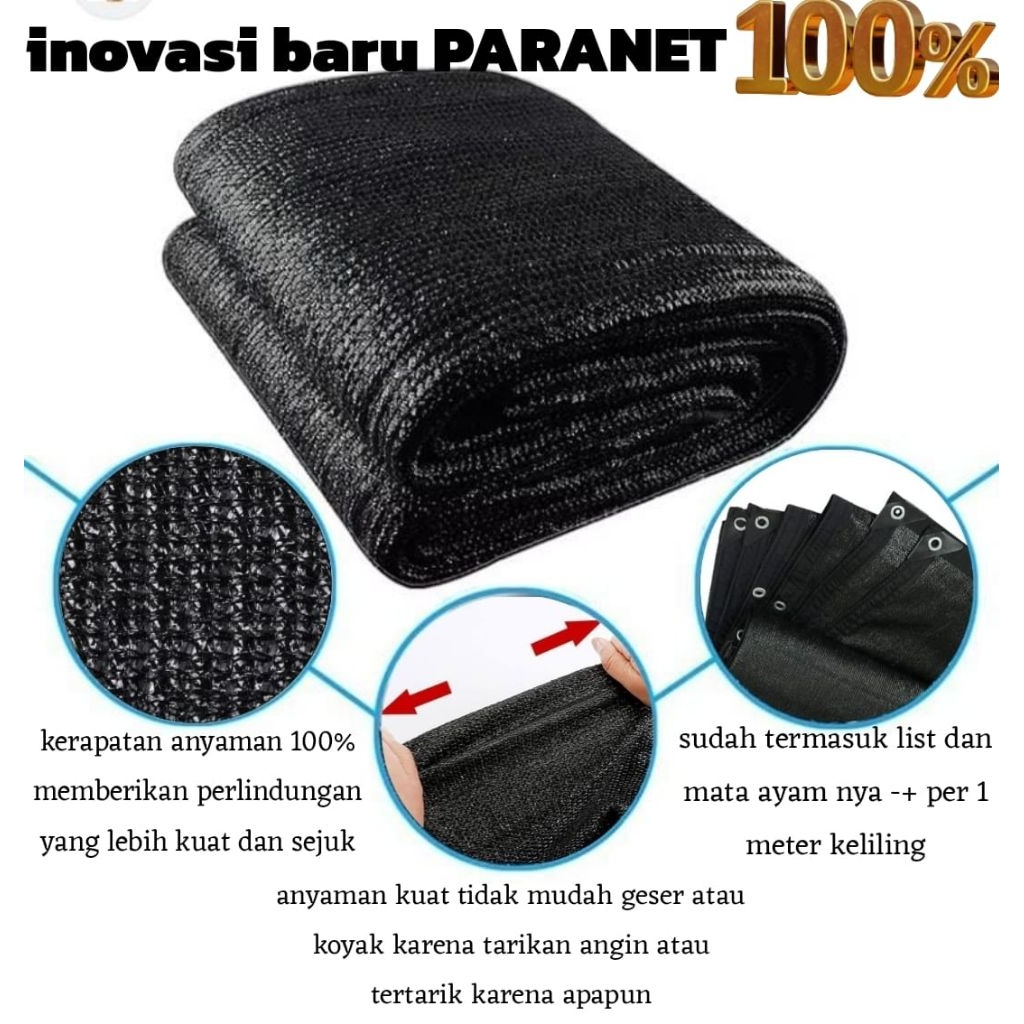 Paranet 100% - Jaring Paranet Anti Panas & Debu - Tebal & Awet - Berbagai Ukuran 4x5 3x3 3x5 2x6 2x1