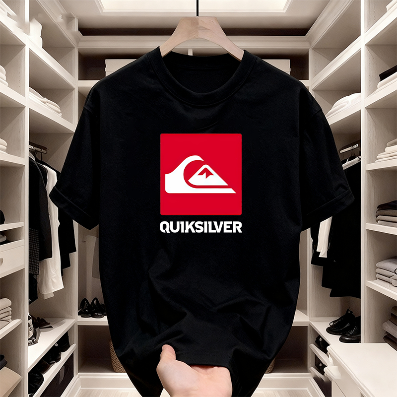 100% Original QUIKSILVER Kaos Distro Pria T-Shirt Lengan Pendek Outdoor Surfing Skate Casual