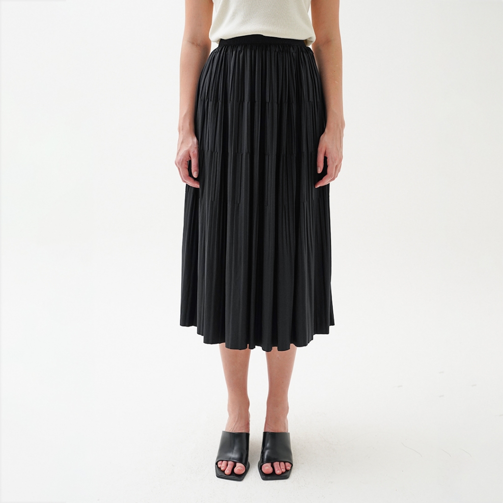 Mississippi Voluminous Flowing Midi Skirt Rok Midi L03000162M Hitam