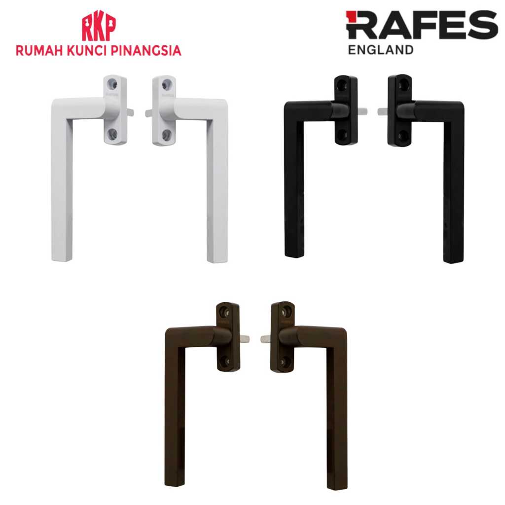 Window Handle Gagang Jendela Bentuk L Putih / Hitam / Coklat Aluminium Alloy RAFES HJ 0004 / HJ 0005