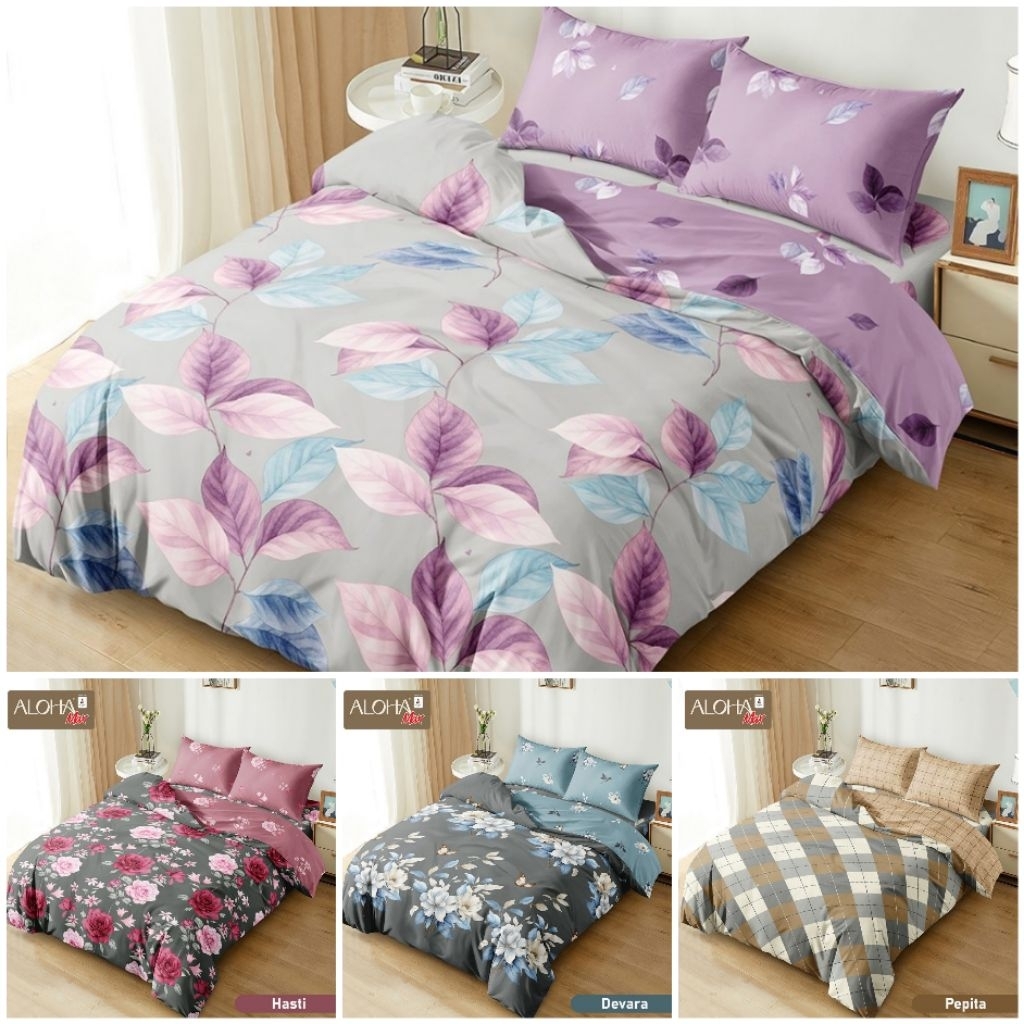 Bedcover Aloha / Satu Set Bedcover Aloha Ukuran King Size 180x200 Tinggi 25cm