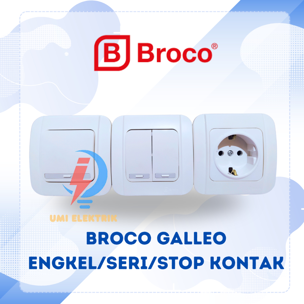 Broco Galleo Saklar Tanam Engkel/Double/Stop Kontak IB Broco Galleo