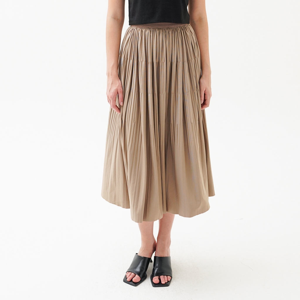 Mississippi Voluminous Flowing Midi Skirt Rok Midi L03000162M Khaki