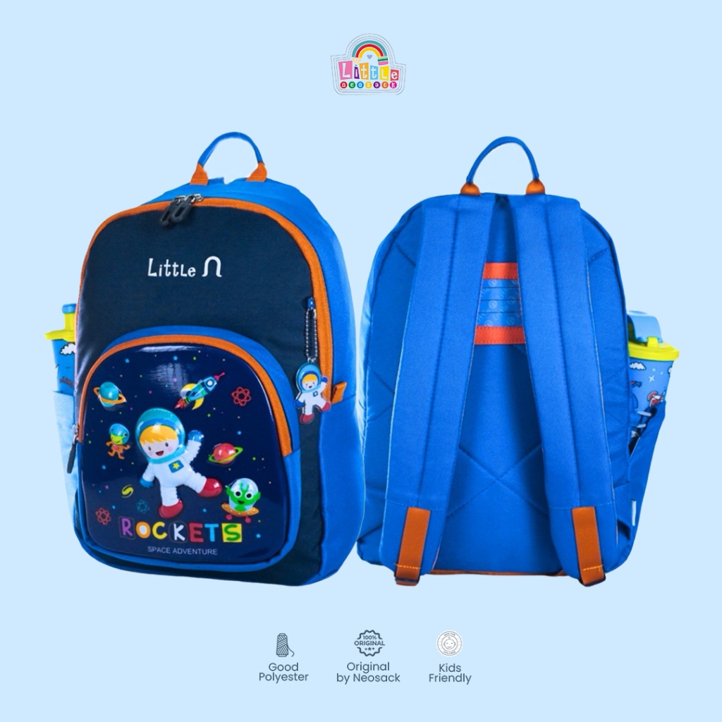 Little Neosack - SPACE ADVENTURE Tas Ransel Anak SD, Tas Casual Little Neosack Anak -  FREE BAGCHARM