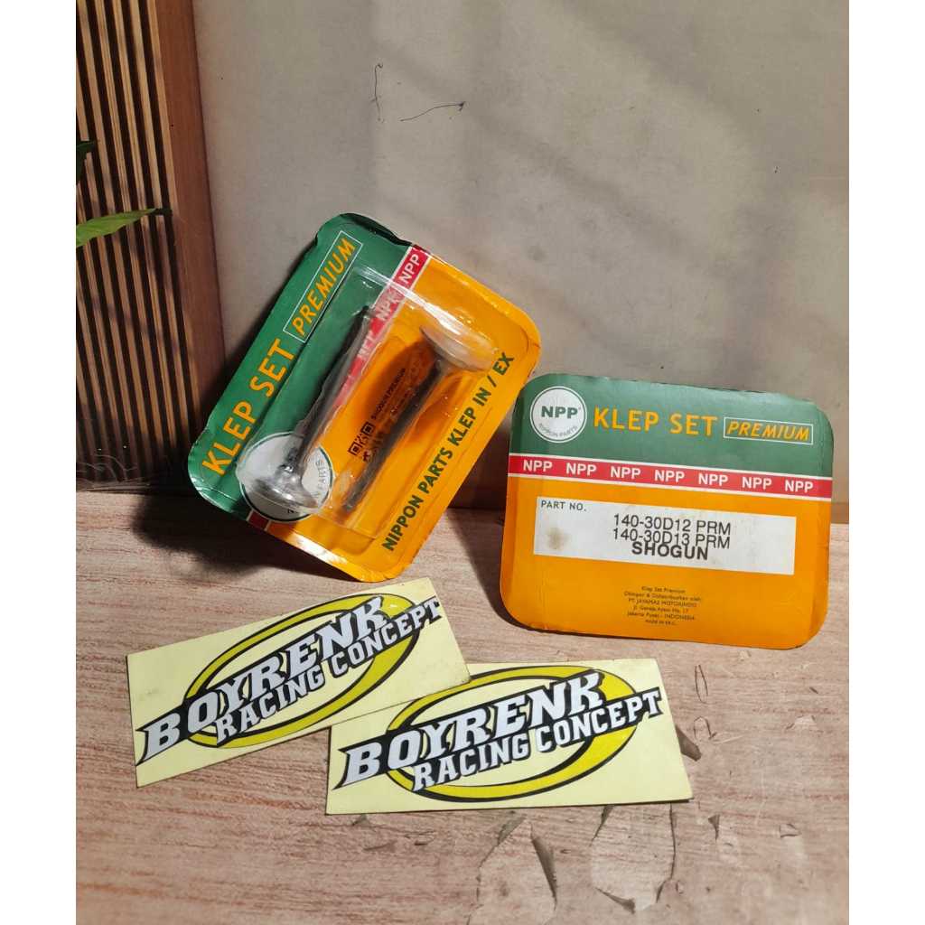 KLEP SET /  VALVE SET / PAYUNG KLEP SET SHOGUN 110 SHOGUN KEBO PREMIUM NPP - BOYRENK RACING CONCEPT