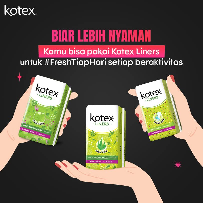Kotex Panty Liner Longer & Wider Aloe Vera / Daun Sirih 32 pcs