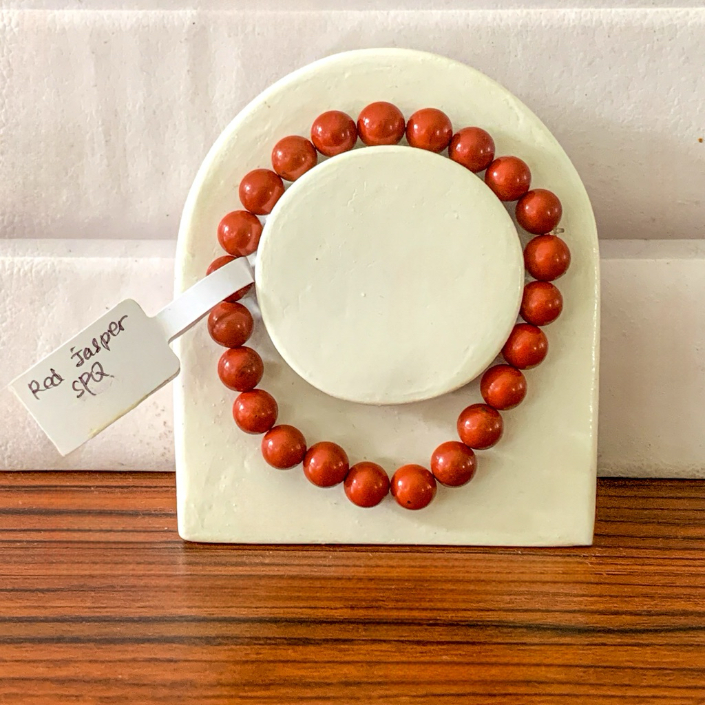 Gelang Red Jasper 8MM - Batu Giok Akik Crystal - Asli Alami Tanpa Pewarna