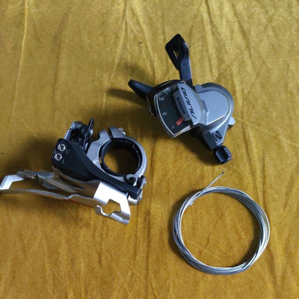 Fd shimano Alivio T4000 48T 3speed  tarikan atas bawah ( new ) plus shifter kiri 3speed