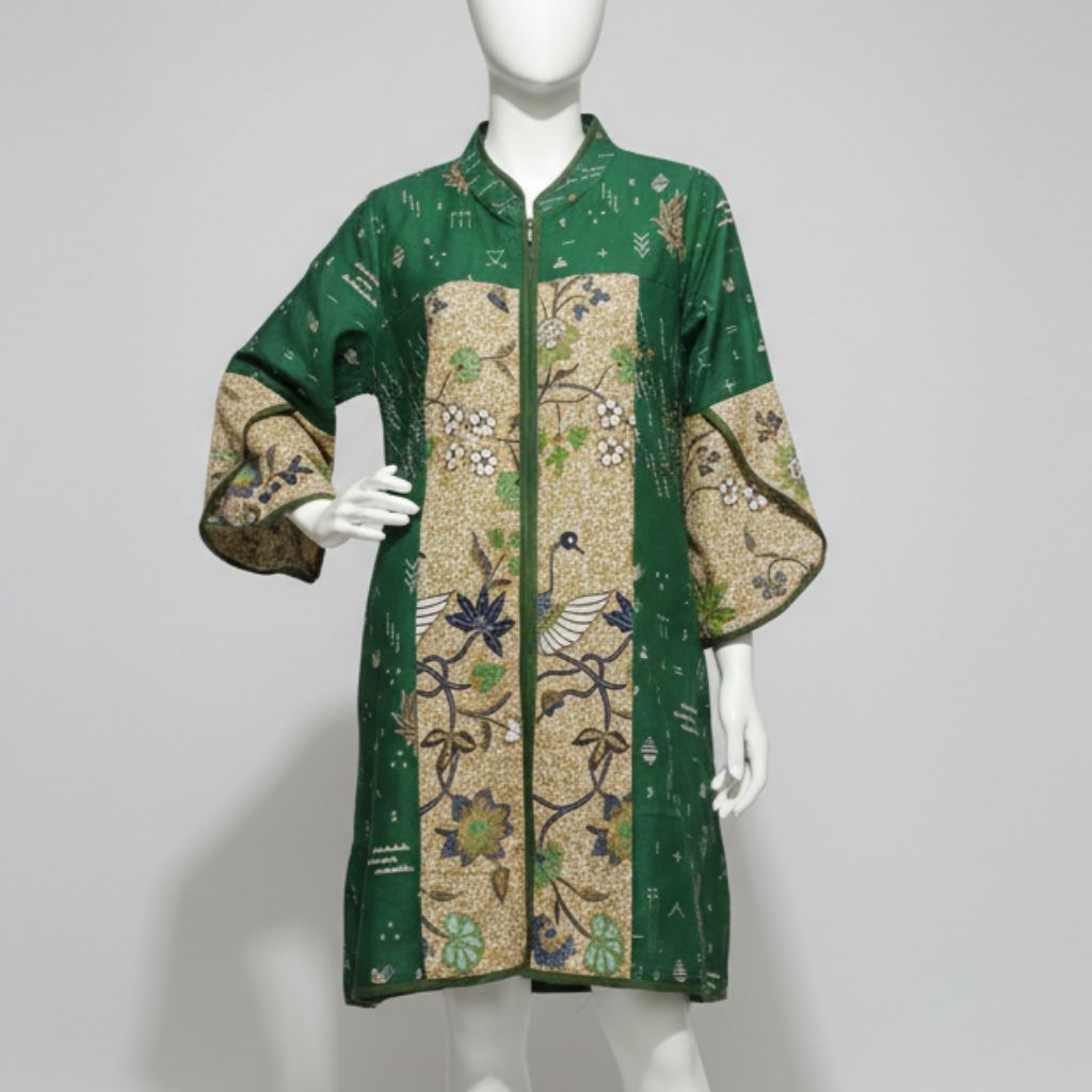 Elzaeda Tunik Atasan Batik Jumbo LD 110, 120, 130, 140, 150cm Busui Resleting Depan