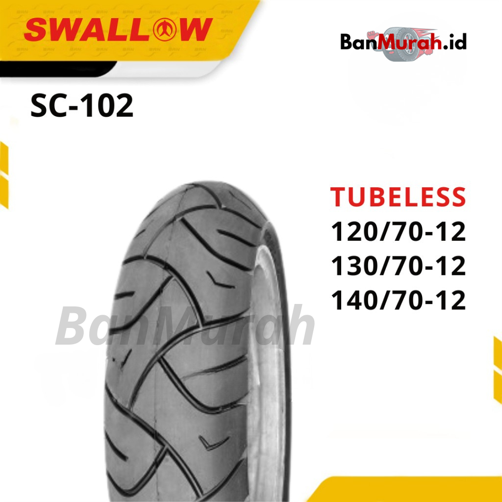 Ban Luar Sepeda Motor Swallow SC-102 120/70 130/70 140/70 Ring 12 Tubeless