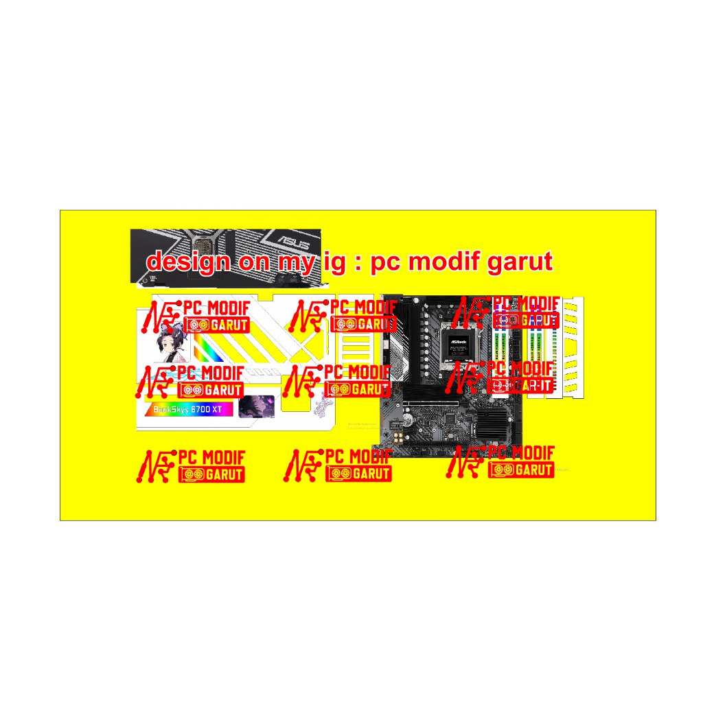 PAKET MODIF PC GAMING CUSTOM LOGO / ANIME / ROG