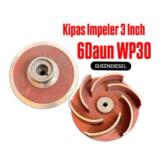 Kipas Impeller 3 inch - Kipas Impeller 6 Daun wp30 Model SPI