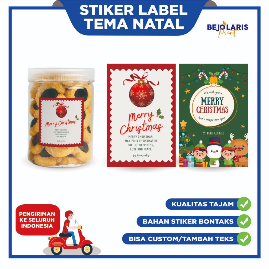 Sticker Toples Natal Stiker Toples Kue Kering Sticker Toples Kue Natal Label Toples Kue Natal