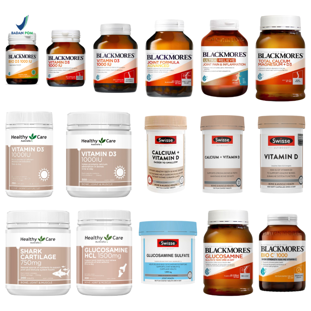 Healthy Care Vitamin D3 1000IU 250 500 Capsules Shark Cartilage 200 Tablets Glucosamine 1500mg 400 C