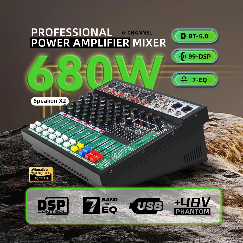 Mixer 4 chanel /mixer audio/mixer 4 chanel termurah /mixer mini/ Amplifier Bluetooth Mini mixer ashl