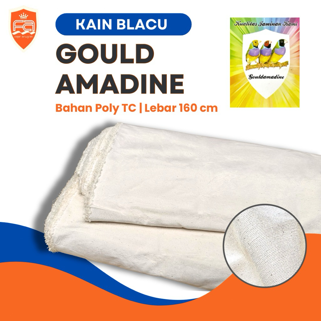 (40 Meter) Kain Blacu cap GOULD AMADINE Lebar 160 cm (Blaco / Belacu / Belaco / Greige) | Bahan Tote