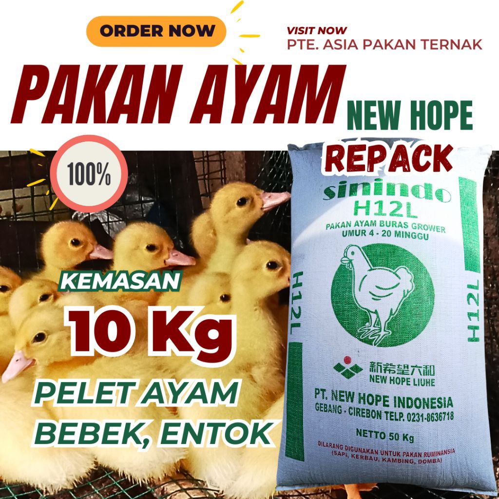 Pakan Ayam Buras H12L NEW HOPE 5-10 KG Repack