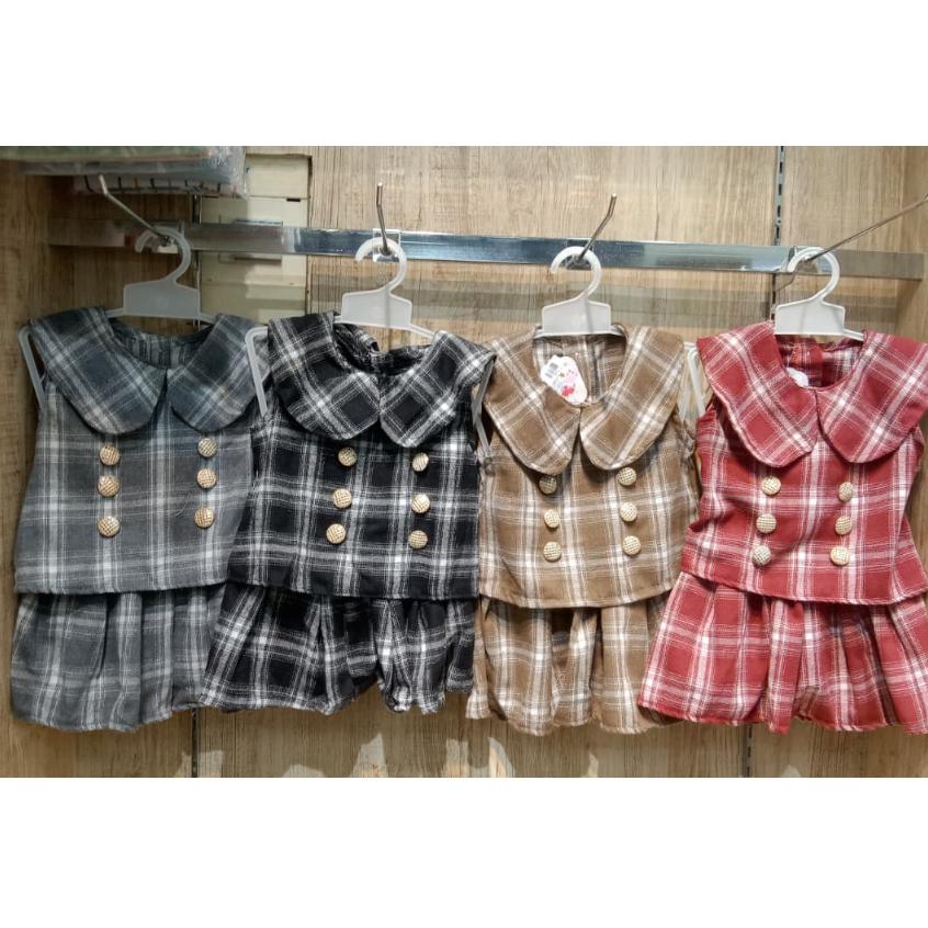 [BabyZoe]  Setelan anak perempuan baju dan rok 6-12 Bulan