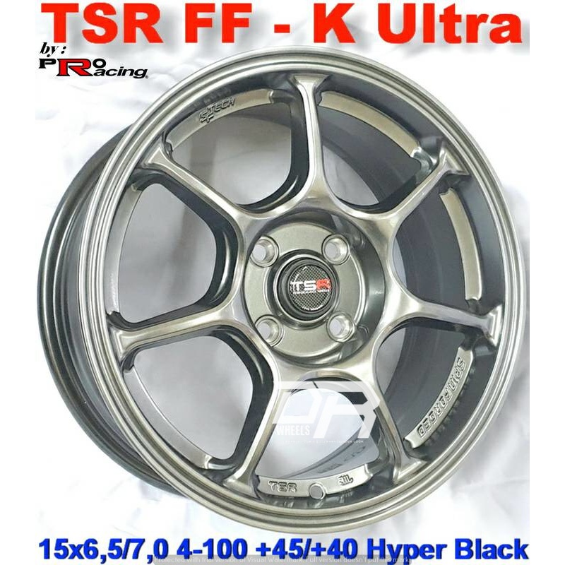 Velg mobil palang ring 15 lebar 65/7 hole 4x100 et45/40 warna hyper black