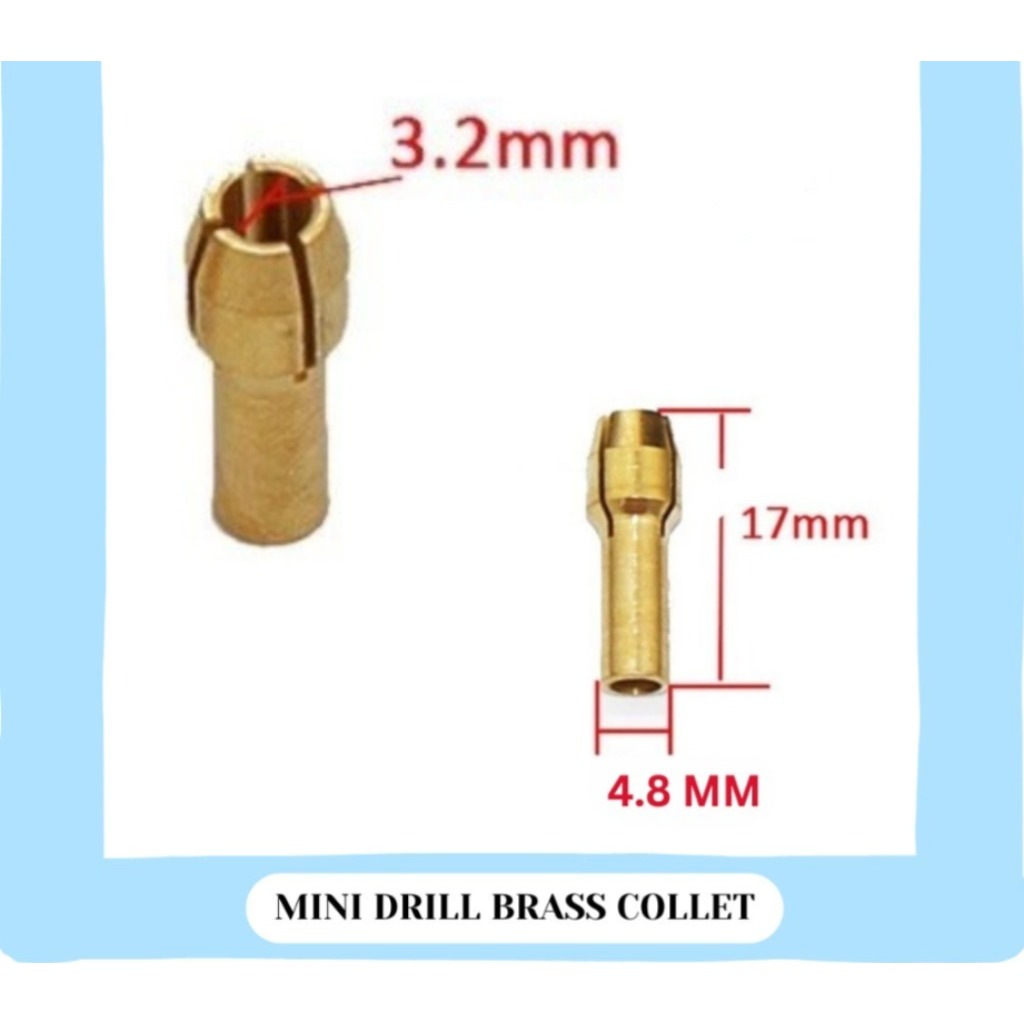 (1 biji) Mini Drill Brass Collet Chuck 3.2mm Kolet Mini Grinder