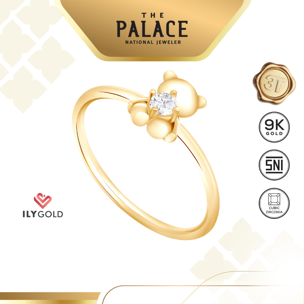 ILY GOLD TEDDY - Single Bear Ring / Cincin