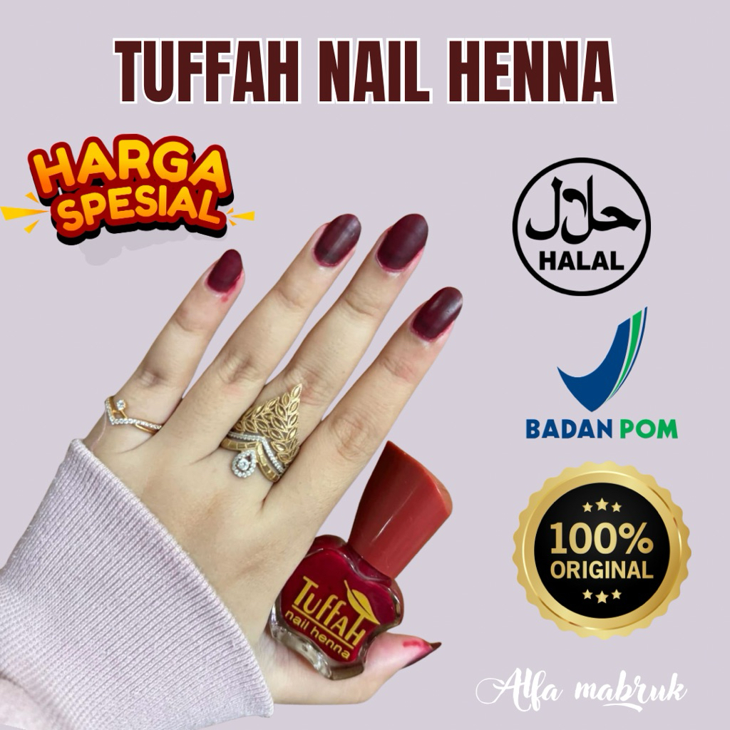 (ORIGINAL BPOM) TUFFAH NAIL HENNA - HENNA TUFFAH - KUTEK HALAL