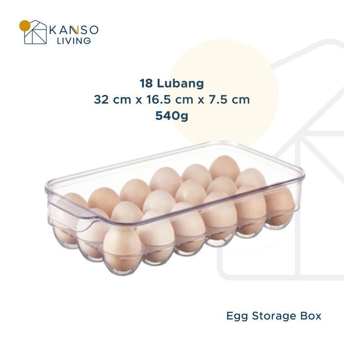 Kanso Living Kotak Penyimpanan Telur Egg Box Akrilik - 18 Lubang