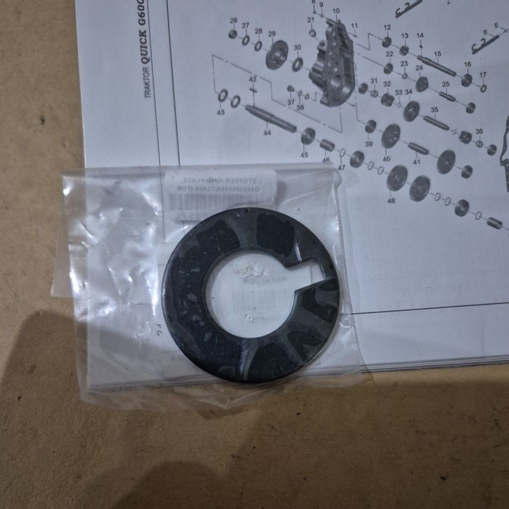 STOOPPER RING PLATE, G600/M1000/TL800 RING AS RODA TRAKTOR QUICK G600